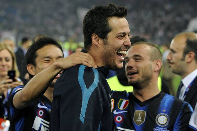 Finale der Coppa Italia 2011 in Rom - Sieger Inter Mailand jubelt - - Julio Cesar, Yuto Nagatomo und Wesley Sneijder