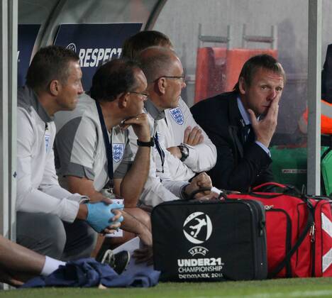 Englands Stuart Pearce looks on dejected UEFA U21 2011 Championship Group B Spain U21 v England U21 12th June, 2011 EDITORIAL USE ONLY. No use with unauthorised audio, video, data, fixture lists, club league logos or live services. Online in-match use limited to 120 images, no video emulation. No use in betting, games or single club league player publications.