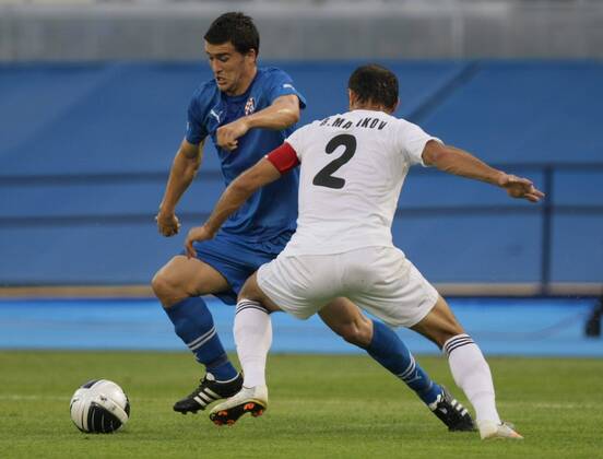 Zagreb, 13.07.2011. 2nd qualifying round UEFA Champions League - First Leg GNK Dinamo Zagreb (blue) - Neftci Baku PFK (white) Rail Malikov (w), Mehmed Alispahic (b)