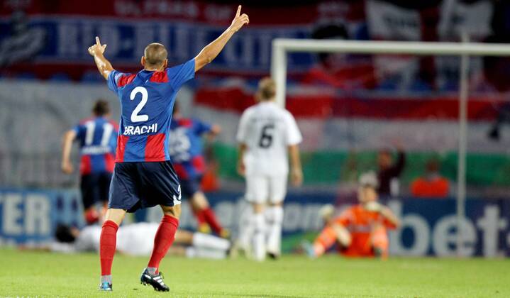 FUSSBALL - UEFA CL Quali, Videoton vs Sturm SZEKESFEHERVAR,UNGARN,20.JUL.11 - FUSSBALL - UEFA Champions League, Qualifikation, Videoton FC vs SK Sturm Graz. Bild zeigt den Jubel von Alvaro Brachi (Videoton).