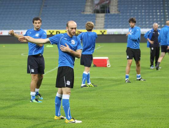FUSSBALL - UEFA CL Quali, Sturm vs Zestafoni, Vorberichte, Training GRAZ,AUSTRIA,02.AUG.11 - FUSSBALL - UEFA Champions League, Qualifikation, SK Sturm Graz vs FC Zestafoni, Vorberichte, Abschlusstraining Zestafoni. Bild zeigt Jaba Dvali (Zestafoni).