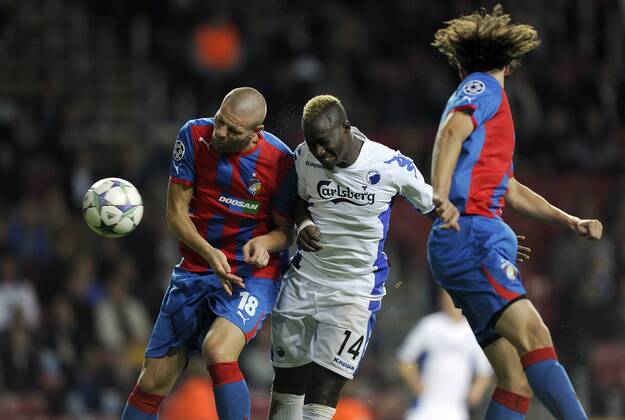 Champions League Play off FC Kopenhagen-Viktoria Pilsen David Bystron, Viktoria Plzen., Dame N Doye, FCK FC Kobenhavn.
