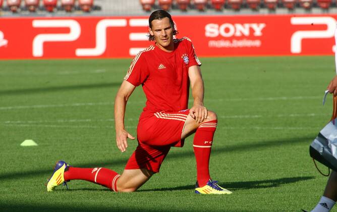 22. 08 .2011 Zürich Letzigrund Stadion , Abschlusstraining FC Bayern München vor dem Champions League Quali Spiel gegen den FC Zürich Im Bild : Daniel Van Buyten (FC Bayern München) 