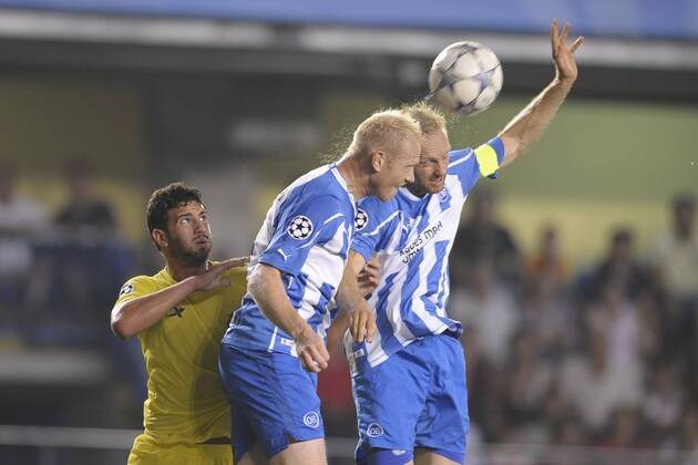 Mateo Mussachio player of Villarreal and Anders Möller Christensen player of Odense, Villarreal CF - Odense BK --- 