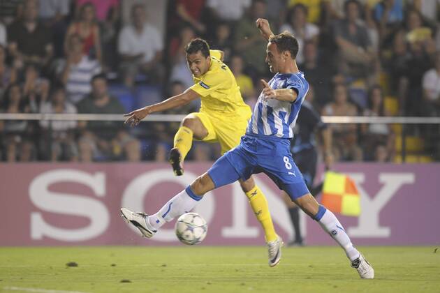 Nilmar player of Villarreal and Tore Reginiussen player of Odense, Villarreal CF - Odense BK --- 