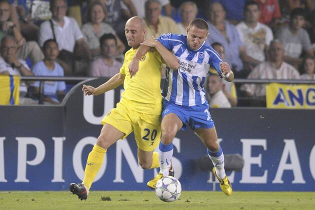 Borja Valero player of Villarreal and Bashkim Kadrii player of Odense, Villarreal CF - Odense BK --- 