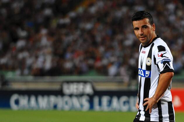 Antonio Di Natale- Dejection after penalty missed Udine 24 8 2011 Stadio Friuli Football Calcio Champions League Udinese Calcio Vs Arsenal FC London