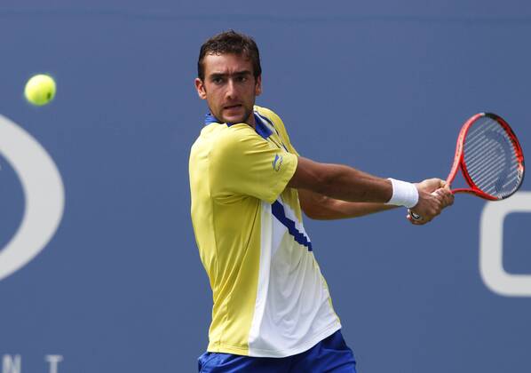 US Open 2011, USTA Billie Jean King National Tennis Center, Flushing Meadows, New York,ITF Grand Slam Tennis Tournament , Marin Cilic (CRO),Aktion,Einzelbild,Halbkörper,Querformat