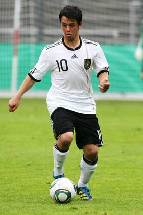 Fußball U19-Länderspiel Deutschland - Niederlande, am Sonntag, 4. September 2011 in Köln Amin Younes ( Deutschland )