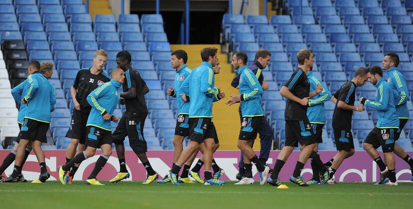 FUSSBALL CHAMPIONS LEAGUE SAISON 2011 2012 Gruppe 12.09.2011 FC Chelsea London vs. Bayer 04 Leverkusen - Abschlusstraining Leverkusen im Stadion Stamford Bridge 