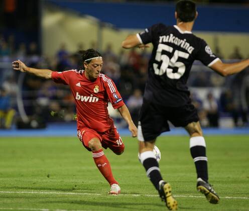 Zagreb, 14.09.2011. - Champion League, Group D, Maksimir Stadium, GNK Zagreb (blue) - Real Madrid CF (red) 0:1 Mesut Özil and Ante Rukavina