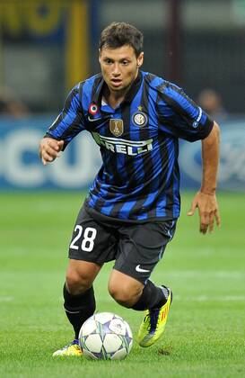 Mauro Zarate (Inter) Milano 14 9 2011 Stadio Giuseppe Meazza Serie A 2011 2012 UEFA Champions League Football Calcio Inter Mailand vs. Trabzonspor allexsabba