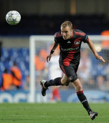 FUSSBALL CHAMPIONS LEAGUE SAISON 2011 2012 13.08.2011 FC Chelsea London - Bayer 04 Leverkusen Michal Kadlec (Bayer 04 Leverkusen) am Ball