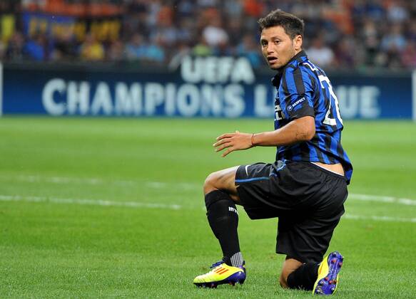 Mauro ZARATE (Inter) Milano 14 9 2011 Stadio Giuseppe Meazza Serie A 2011 2012 UEFA Champions League Football Calcio Inter Vs Trabzonspor allexsabba