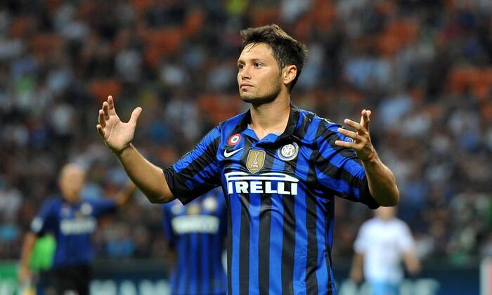 Mauro ZARATE (Inter) Milano 14 9 2011 Stadio Giuseppe Meazza Serie A 2011 2012 UEFA Champions League Football Calcio Inter Vs Trabzonspor allexsabba
