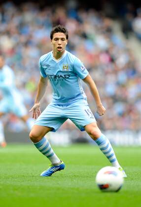 Samir Nasri of Manchester City Barclays Premier League Manchester City v Everton 24th September, 2011 EDITORIAL USE ONLY. No use with unauthorised audio, video, data, fixture lists, club league logos or live services. Online in-match use limited to 120 images, no video emulation. No use in betting, games or single club league player publications.