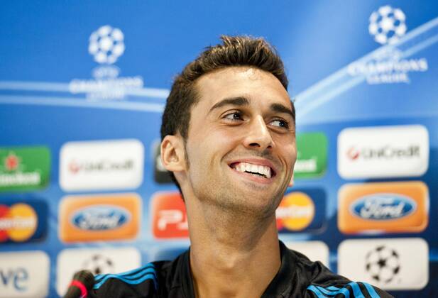 Alvaro Arbeloa, player of Real Madrid CF, speaks to the media in a press conference before theUEFA Champions League match between his team - Valdebebas, Madrid, 26 09 2011 