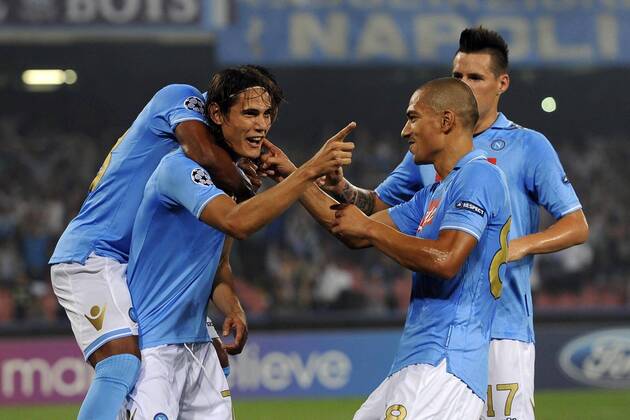 Champions League, SSC Napoli - Villarreal CF, Edinson Cavani 