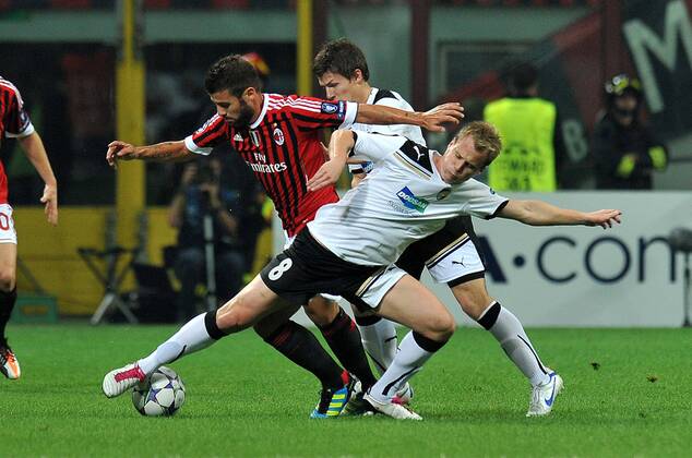 Antonio NOCERINO (AC), David LIMBERSKY Pilsen Milano 28 9 2011 Stadio Giuseppe Meazza hampions League 2011 2012 Football Calcio Milan Vs Viktoria Pilsen allexsabba