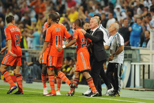 Olympique Marseille (OM) - Borussia Dortmund (BVB), Andre Ayew et Didier Descamps (OM)--- xN.LeGouicxFEPx