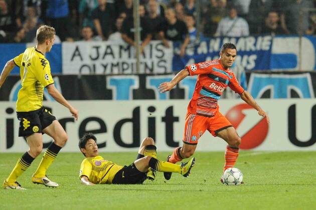 Olympique Marseille (OM) - Borussia Dortmund (BVB), Jeremy Morel (OM) Shinji Kagawa (Dortmund)--- xN.LeGouicxFEPx