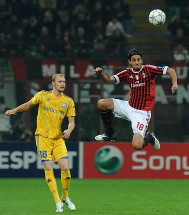 Alberto AQUILANI (R) Milan, Maksim Bordachev (L) Bate, AC Mailand - BATE Borisov allexsabba