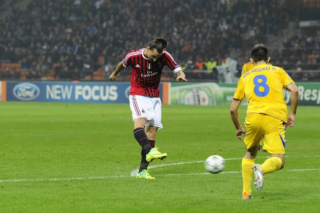 AC Mailand - BATE Borisov, gol Zlatan Ibrahimovic 