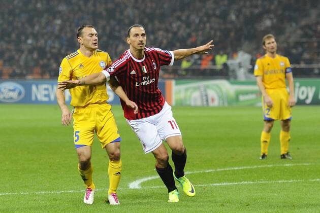 AC Mailand - BATE Borisov, Zlatan Ibrahimovic 