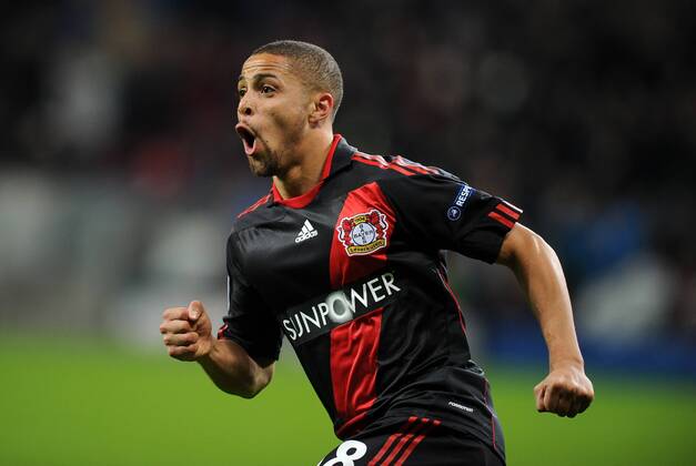 FUSSBALL CHAMPIONS LEAGUE SAISON 2011 2012 Bayer 04 Leverkusen - FC Valencia 19.10.2011 Sidney SAM (Leverkusen) jubelt nach seinem Tor zum 2:1 