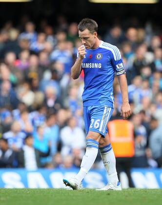 Chelseas John Terry looks on dejected after his mistake led to the winning goal Barclays Premier League FC Chelsea London vs FC Arsenal London 29th October, 2011 EDITORIAL USE ONLY. No use with unauthorised audio, video, data, fixture lists, club league logos or live services. Online in-match use limited to 120 images, no video emulation. No use in betting, games or single club league player publications.