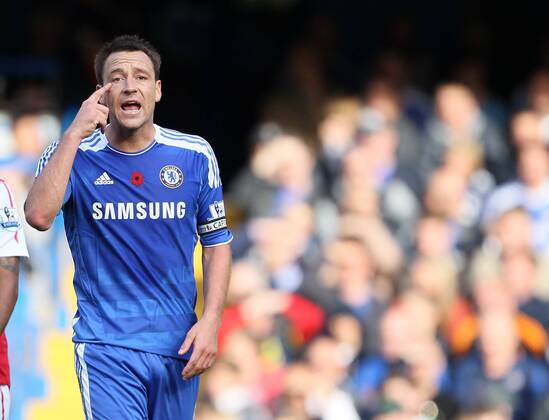 Chelseas John Terry looks on dejected after his mistake led to the winning goal Barclays Premier League FC Chelsea London vs FC Arsenal London 29th October, 2011 EDITORIAL USE ONLY. No use with unauthorised audio, video, data, fixture lists, club league logos or live services. Online in-match use limited to 120 images, no video emulation. No use in betting, games or single club league player publications.