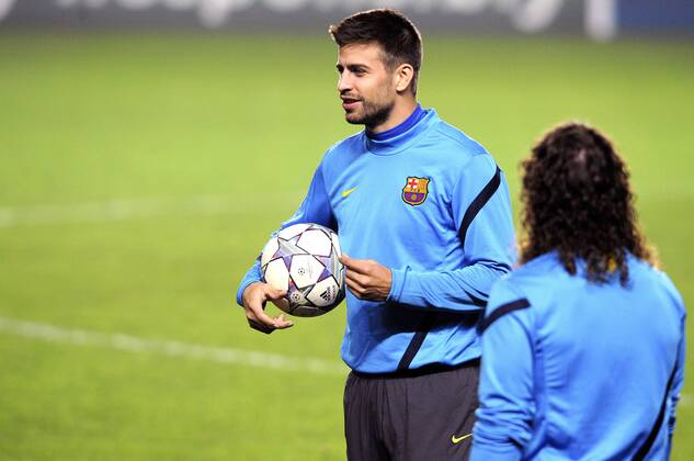 Gerard Pique of FC Barcelona pictured during the training in Prague, Czech Republic, on Monday, October 31, 2011. FC Barcelona plays Viktoria Plzen in UEFA Champions League Group H match on Tuesday. (CTKxPhoto KaterinaxSulova)  CTKPhoto813201110310918201