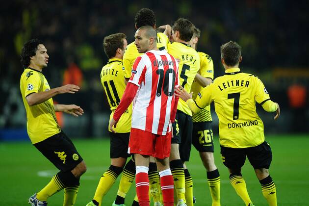 Fußball Champions League Borussia Dortmund - Olympiakos Piräus am 01.11.2011 im Signal Iduna Park in Dortmund Torjubel Dortmund zum 1:0