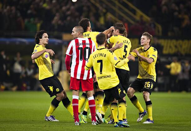 Dortmund, 01.11.2011, Signal-Iduna-Park Torjubel um Kevin Grosskreutz (BvB) Borussia Dortmund - Olympiakos Piräus