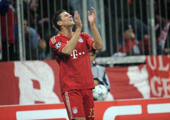 02-11-2011, Fussball, Saison 2011-2012, UEFA Champions League, Gruppenphase, 4. Spieltag, FC BAYERN MÜNCHEN - SSC NEAPEL Jubel Mario Gomez (Bayern München)