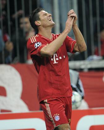 02-11-2011, Fussball, Saison 2011-2012, UEFA Champions League, Gruppenphase, 4. Spieltag, FC BAYERN MÜNCHEN - SSC NEAPEL Jubel Mario Gomez (Bayern München)
