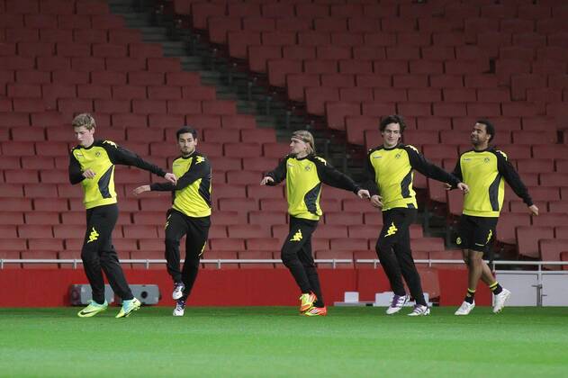 Mannschaft beim Training am Vortag des Spiels Champions League, Herren, Männer, Saison 2011-2012, Spiel 5, Gruppenphase, 22.11.2011, Arsenal London - Borussia Dortmund