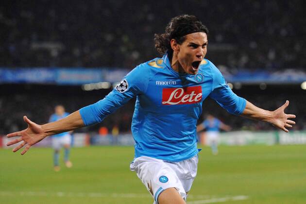 Napoli 22 11 2011 - Champions League SSC Napoli - Manchester City: Edinson Cavani 