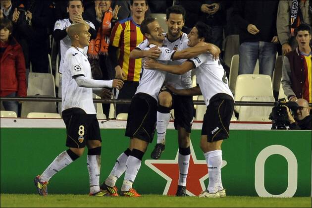 Roberto Soldado of Valencia Football: Valencia CF - KRC Genk (RC) - Champions League - 23.11.2011 - xPhotoNewsx 