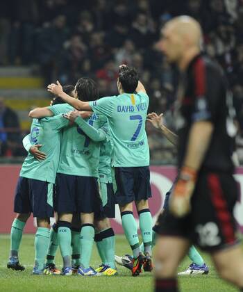 Mailand, 23.11.2011 - UEFA Champions League 2011 2012 - AC Mailand vs FC Barcelona - David Villa 