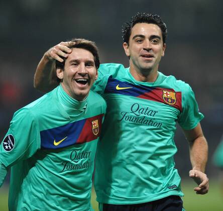 Lionel MESSI und XAVI HERNANDEZ - Milan, 23 11 2011 - Champions League 2011 2012 - AC Milan vs FC Barcelona - andreaxstaccioli