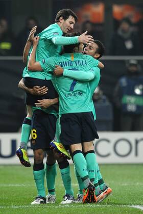 Lionel MESSI, David VILLA, Thiago ALCANTARA - Milan, 23 11 2011 - Champions League 2011 2012 - AC Milan vs FC Barcelona - andreaxstaccioli