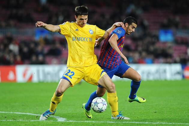 FC Barcelona (Barca) - FC BATE Borisov, Marko Simic - Pedro (Eliezer Rodriguez Ledesma) 