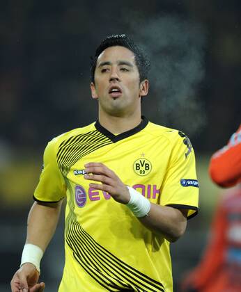 06-12-2011, Fussball, Saison 2011-2012, UEFA Champions League, Vorrunde, 6. Spieltag, Borussia Dortmund - Olympique Marseille 2-3 Lucas Barrios (Borussia Dortmund)