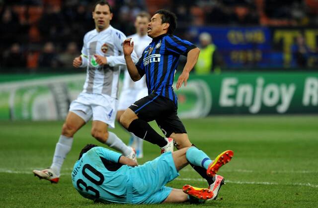 Yuto NAGATOMO (Inter), Vladimir GABULOV (CSKA Mosca), Inter Mailand - ZSKA Moskau allexsabba