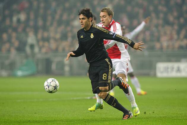 Kaka of Real Madrid CF (L) Christian Eriksen of Ajax, Ajax Amsterdam - Real CF Madrid xVIxJackxJacobsxIVx 480286