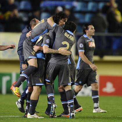 FC Villarreal - SSC Neapel, Torjubel Napoli 