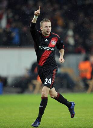 14-02-2012, Fussball, Saison 2011-2012, UEFA Champions League, Achtelfinale, Bayer 04 Leverkusen - FC Barcelona Jubel Michal Kadlec (Bayer 04 Leverkusen)