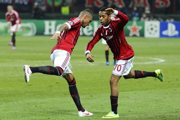 AC Mailand - Arsenal FC London: Robinho-Kevin-Prince Boateng - Torjubel --- 
