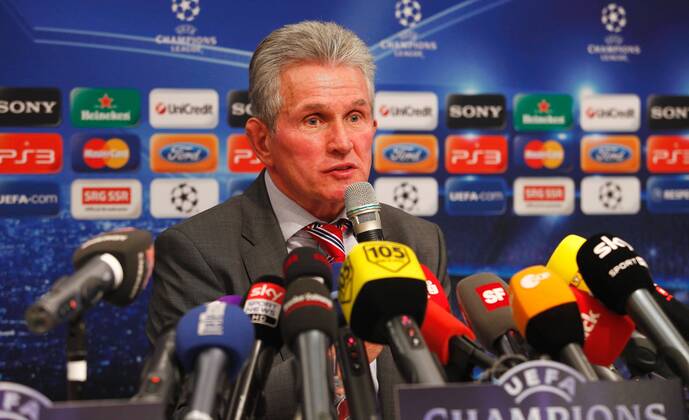 21.02.2012 Basel Schweiz , UEFA Champions League Pressekonferenz FC Bayern München Im Bild ; Trainer Jupp Heynckes (FC Bayern München) 